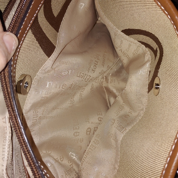 Etienne Aigner Purse, Tan Canvas - Picture 6 of 15